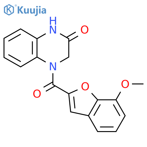 4-(7-methoxy-1-benzofuran-2-carbonyl)-1,2,3,4-tetrahydroquinoxalin-2-one structure