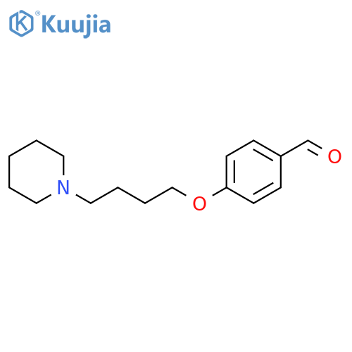 4-4-(piperidin-1-yl)butoxybenzaldehyde structure