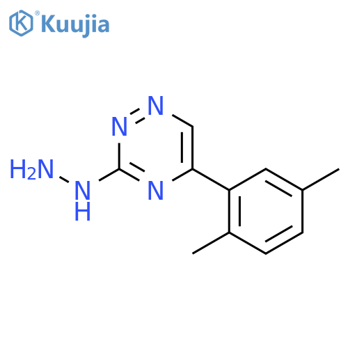 5-(2,5-dimethylphenyl)-3-hydrazino-1,2,4-triazine structure