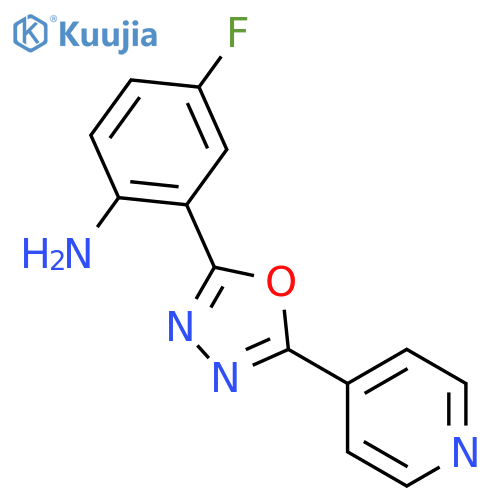 4-Fluoro-2-(5-pyridin-4-yl-1,3,4-oxadiazol-2-yl)aniline structure