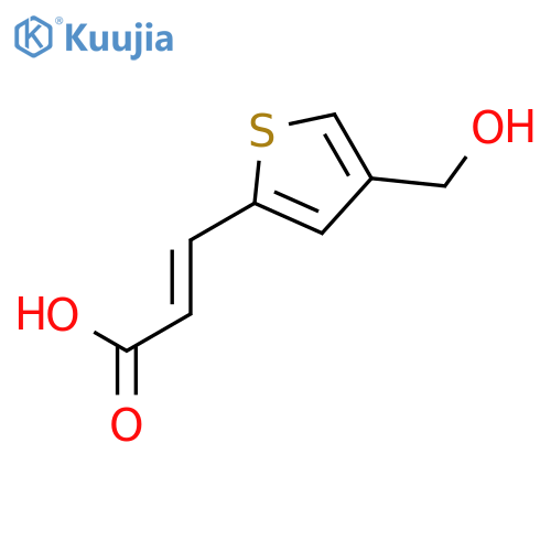 (2E)-3-4-(hydroxymethyl)-2-thienylacrylic acid structure