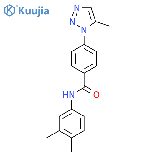 N-(3,4-dimethylphenyl)-4-(5-methyl-1H-1,2,3-triazol-1-yl)benzamide structure