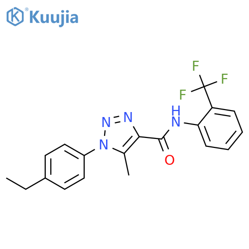 1-(4-ethylphenyl)-5-methyl-N-2-(trifluoromethyl)phenyl-1H-1,2,3-triazole-4-carboxamide structure