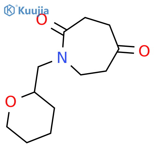 1-(tetrahydro-2H-pyran-2-ylmethyl)azepane-2,5-dione structure