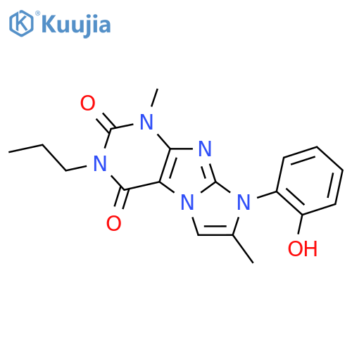8-(2-hydroxyphenyl)-1,7-dimethyl-3-propyl-1H,2H,3H,4H,8H-imidazo1,2-gpurine-2,4-dione structure