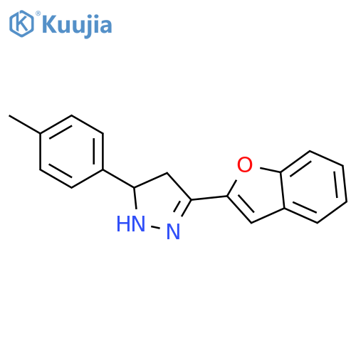 1H-Pyrazole, 3-(2-benzofuranyl)-4,5-dihydro-5-(4-methylphenyl)- structure