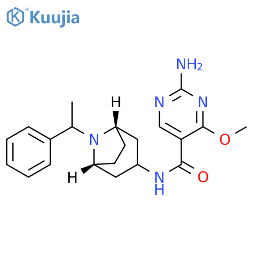 2-Amino-4-methoxy-N-(8-(alpha-methylbenzyl)-3-beta-nortropanyl)-5-pyrimidinecarboxamide structure