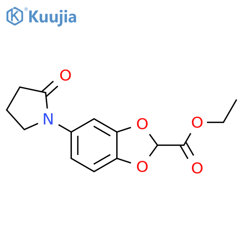 1,3-Benzodioxole-2-carboxylic acid, 5-(2-oxo-1-pyrrolidinyl)-, ethyl ester structure