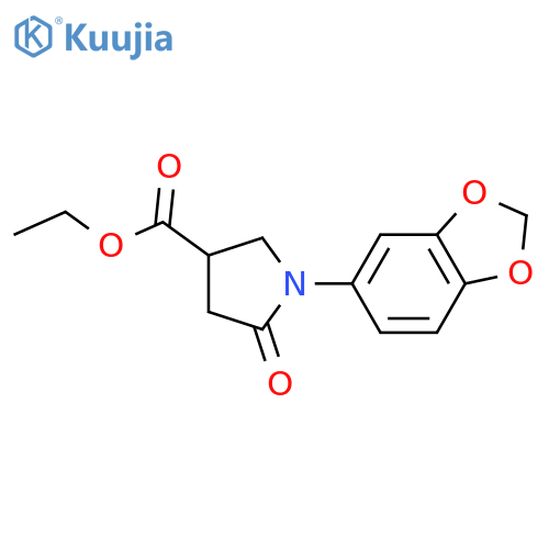 3-Pyrrolidinecarboxylic acid, 1-(1,3-benzodioxol-5-yl)-5-oxo-, ethyl ester structure