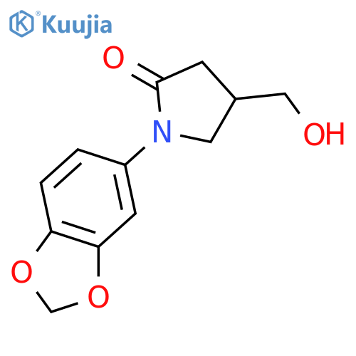 2-PYRROLIDINONE, 1-(1,3-BENZODIOXOL-5-YL)-4-(HYDROXYMETHYL)- structure