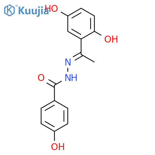 Benzoic acid, 4-hydroxy-, [1-(2,5-dihydroxyphenyl)ethylidene]hydrazide structure