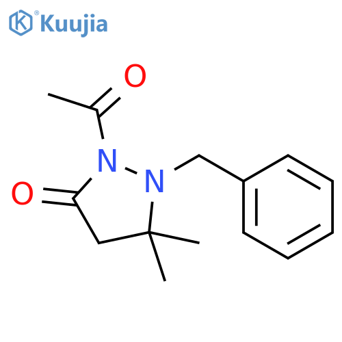 3-PYRAZOLIDINONE, 2-ACETYL-5,5-DIMETHYL-1-(PHENYLMETHYL)- structure