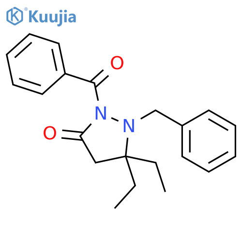 3-Pyrazolidinone, 2-benzoyl-5,5-diethyl-1-(phenylmethyl)- structure
