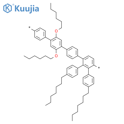 POLY[4-HEPTYL-6'-(4-HEPTYLPHENYL)-2''',5'''-BIS(HEXYLOXY)[1,1':2',1'':4'',1''':4''',1''''-QUINQUEPHENYL]-4'''',5'-DIYL] structure