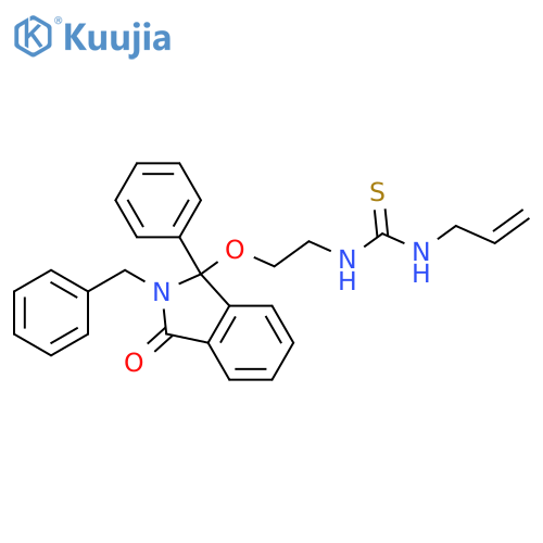 Thiourea,N-[2-[[2,3-dihydro-3-oxo-1-phenyl-2-(phenylmethyl)-1H-isoindol-1-yl]oxy]ethyl]-N'-2-propen-1-yl- structure