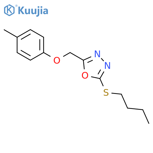 1,3,4-Oxadiazole, 2-(butylthio)-5-[(4-methylphenoxy)methyl]- structure