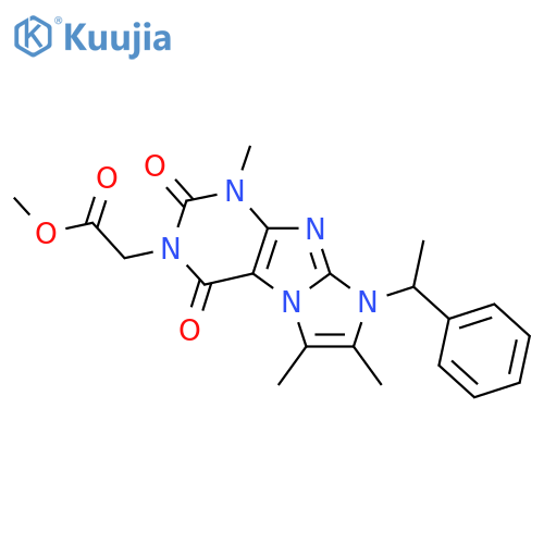 methyl 2-1,6,7-trimethyl-2,4-dioxo-8-(1-phenylethyl)-1H,2H,3H,4H,8H-imidazo1,2-gpurin-3-ylacetate structure