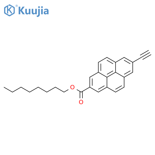 2-Pyrenecarboxylic acid, 7-ethynyl-, octyl ester structure