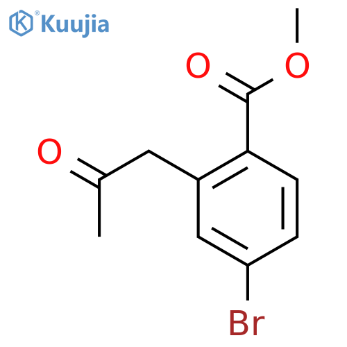 Benzoic acid, 4-bromo-2-(2-oxopropyl)-, methyl ester structure
