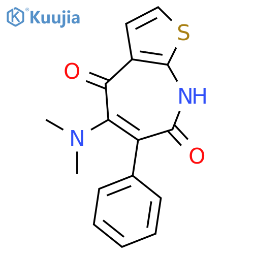 4H-Thieno[2,3-b]azepine-4,7(8H)-dione, 5-(dimethylamino)-6-phenyl- structure