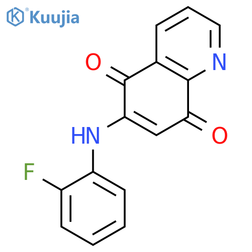 5,8-QUINOLINEDIONE, 6-[(2-FLUOROPHENYL)AMINO]- structure