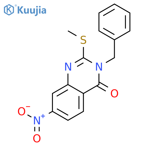 4(3H)-Quinazolinone, 2-(methylthio)-7-nitro-3-(phenylmethyl)- structure