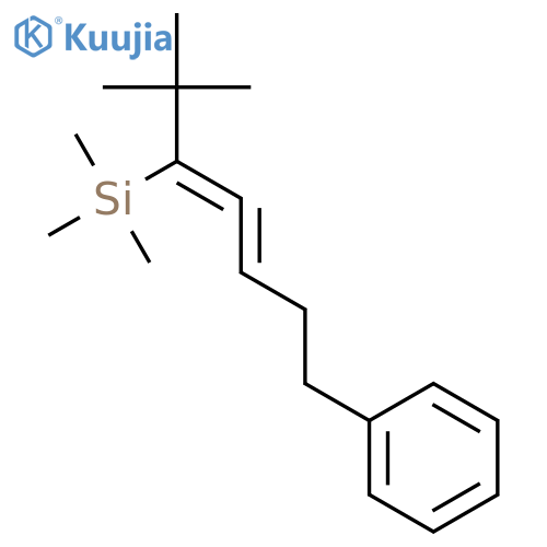 BENZENE, [6,6-DIMETHYL-5-(TRIMETHYLSILYL)-3,4-HEPTADIEN-1-YL]- structure