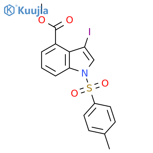 3-Iodo-1-(toluene-4-sulfonyl)-indole-4-carboxylic Acid Methyl Ester structure