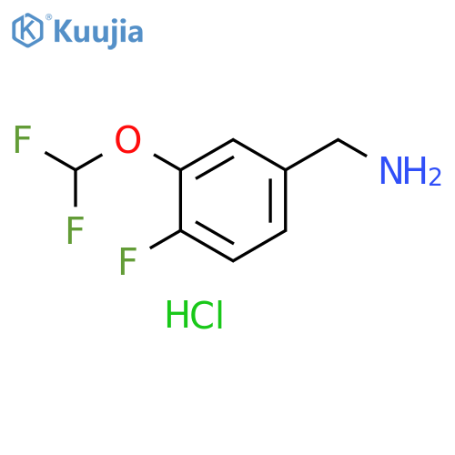Benzenemethanamine, 3-(difluoromethoxy)-4-fluoro-, hydrochloride (1:1) structure