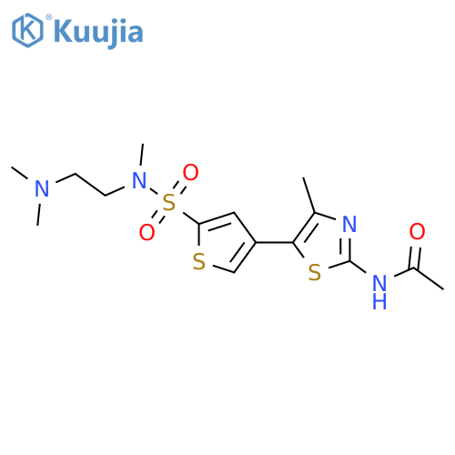 Acetamide,N-[5-[5-[[[2-(dimethylamino)ethyl]methylamino]sulfonyl]-3-thienyl]-4-methyl-2-thiazolyl]- structure