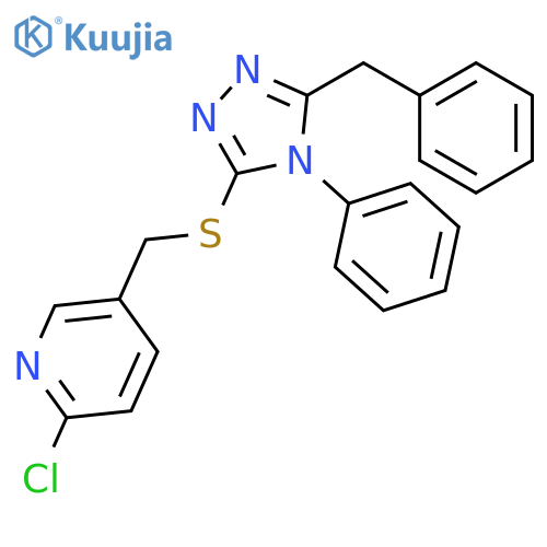 Pyridine,2-chloro-5-[[[4-phenyl-5-(phenylmethyl)-4H-1,2,4-triazol-3-yl]thio]methyl]- structure
