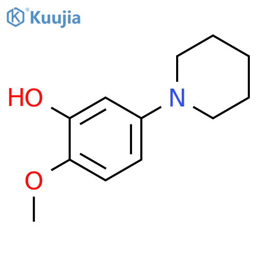 2-methoxy-5-(piperidin-1-yl)phenol structure