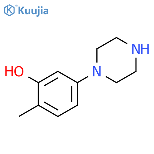 2-methyl-5-(piperazin-1-yl)phenol structure