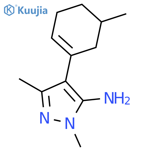 1H-PYRAZOL-5-AMINE, 1,3-DIMETHYL-4-(5-METHYL-1-CYCLOHEXEN-1-YL)- structure