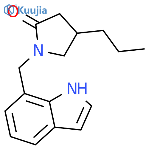 2-PYRROLIDINONE, 1-(1H-INDOL-7-YLMETHYL)-4-PROPYL- structure