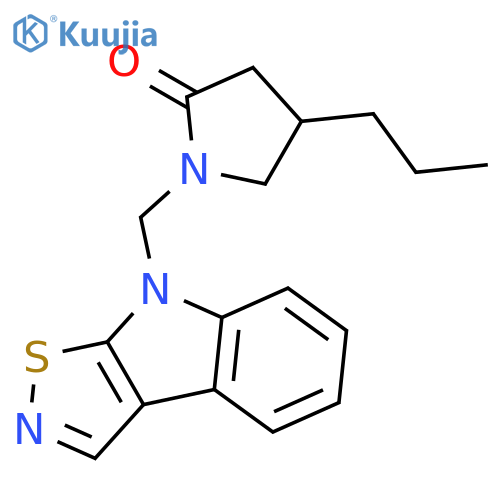 2-PYRROLIDINONE, 1-(8H-ISOTHIAZOLO[5,4-B]INDOL-8-YLMETHYL)-4-PROPYL- structure