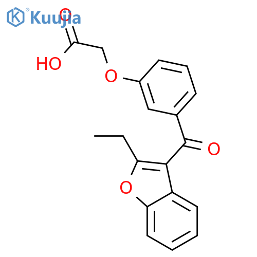 Acetic acid, [3-[(2-ethyl-3-benzofuranyl)carbonyl]phenoxy]- structure