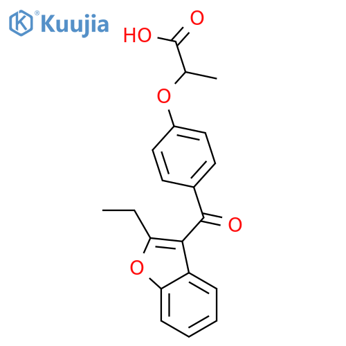 Propanoic acid, 2-[4-[(2-ethyl-3-benzofuranyl)carbonyl]phenoxy]- structure