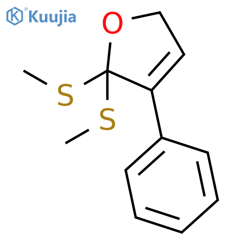 Furan, 2,5-dihydro-2,2-bis(methylthio)-3-phenyl- structure