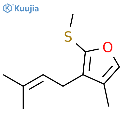 FURAN, 4-METHYL-3-(3-METHYL-2-BUTENYL)-2-(METHYLTHIO)- structure