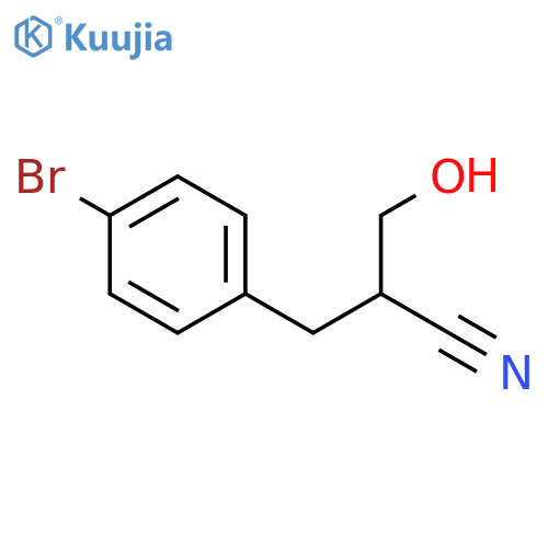 2-(4-Bromophenyl)methyl-3-hydroxypropanenitrile structure