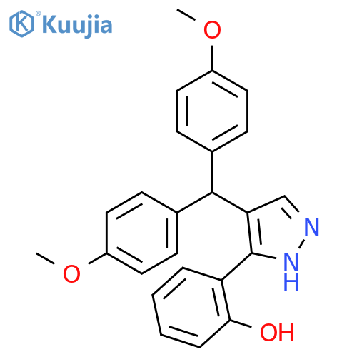 Phenol, 2-[4-[bis(4-methoxyphenyl)methyl]-1H-pyrazol-5-yl]- structure