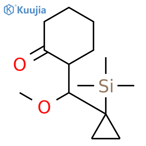 2-{Methoxy[1-(trimethylsilyl)cyclopropyl]methyl}cyclohexan-1-one structure
