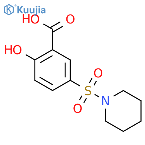 2-Hydroxy-5-(piperidin-1-ylsulfonyl)benzoic acid structure