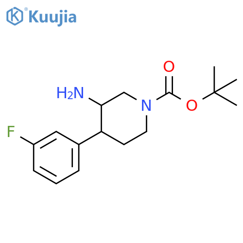 tert-butyl 3-amino-4-(3-fluorophenyl)piperidine-1-carboxylate structure