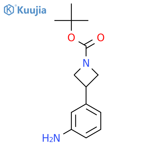 1-AZETIDINECARBOXYLIC ACID, 3-(3-AMINOPHENYL)-, 1,1-DIMETHYLETHYL ESTER structure