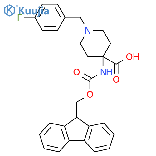 4-(Fmoc-amino)-1-(4-F-benzyl)-4-carboxypiperidine structure