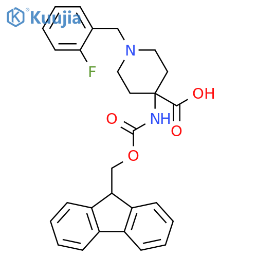 4-(Fmoc-amino)-1-(2-F-benzyl)-4-carboxypiperidine structure