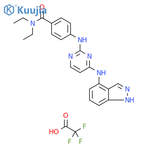 Benzamide,N,N-diethyl-4-[[4-(1H-indazol-4-ylamino)-2-pyrimidinyl]amino]-,2,2,2-trifluoroacetate (1:1) structure