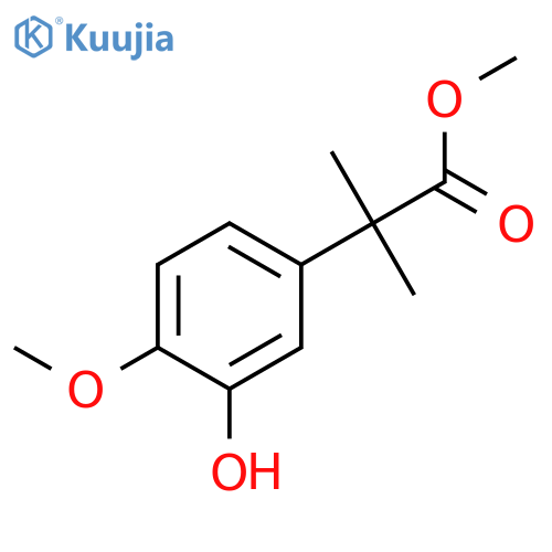 Methyl 2-(3-hydroxy-4-methoxyphenyl)-2-methylpropanoate structure